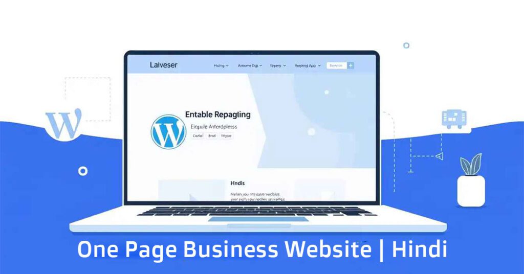 Create Complete A One Page Business  Website In WordPress Hindi