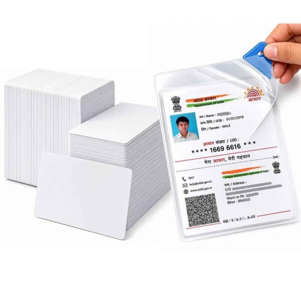 Aadhar PVC Card Blank White Card Sheet for High Quality PVC ID Card Printing with Smooth Finish
